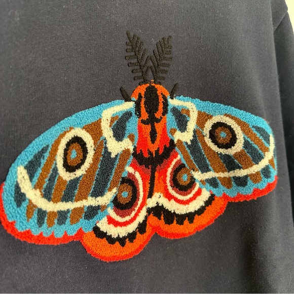 BONOBOS Critters Men’s Boucle Butterfly Fleece Crewneck Sweatshirt Size Large - Picture 5 of 7